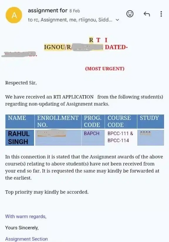 IGNOU Grade Card Status 2026: Not Completed? Check Marks & Fix It 3 Rahul-assignment-status (1)